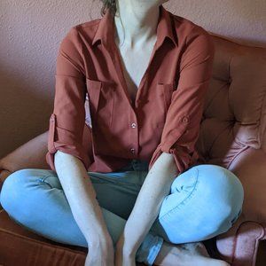 Rusty Orange Button up Top